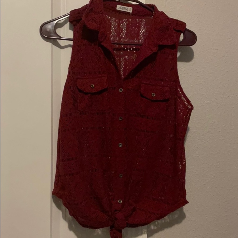 Button up lace vest